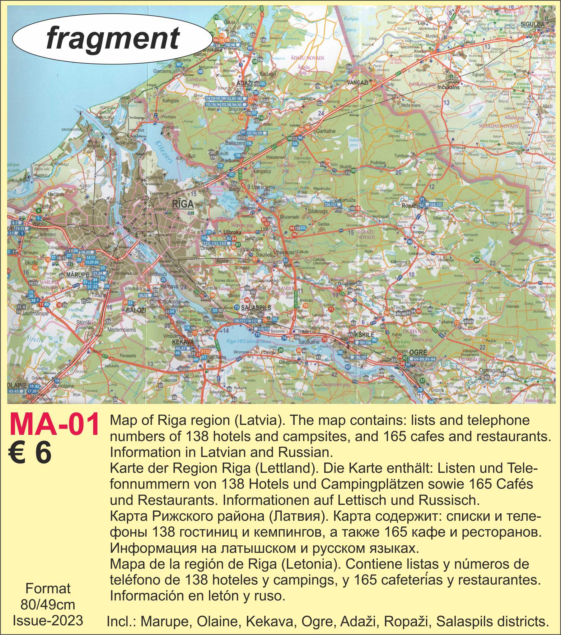 Ryga region map 2023 Latvia
